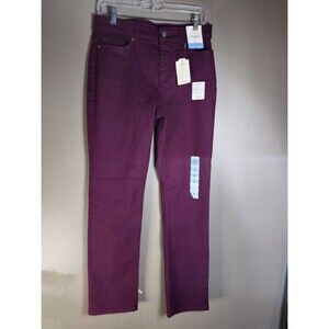 St. John's Bay Red  Jeans Straight Size 6 Mid Rise